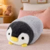 LEAN TOYS Pinguino di peluche morbido bianco e grigio 16 cm