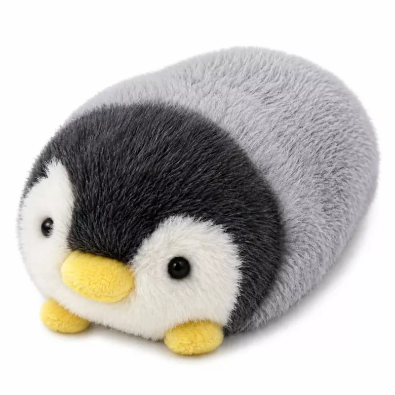 LEAN TOYS Pinguino di peluche morbido bianco e grigio 16 cm