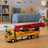 LEAN TOYS Camion pompa calcestruzzo RC giocattolo con luci, suoni, spruzzo d'acqua, scala 1:40