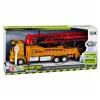 LEAN TOYS Camion pompa calcestruzzo RC giocattolo con luci, suoni, spruzzo d'acqua, scala 1:40
