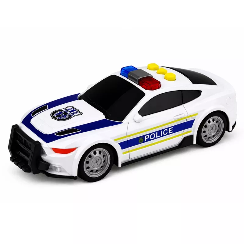 LEAN TOYS Set polizia elicottero moto auto della polizia luci suoni 1:32