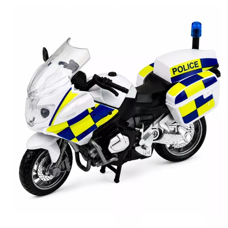 LEAN TOYS Set polizia elicottero moto auto della polizia luci suoni 1:32