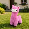 LEAN TOYS Alpaca lama di peluche morbido pelo rosa 38 cm