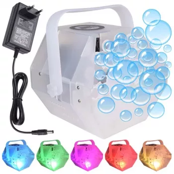 LIGHT4ME BUBBLE LED piccolo e efficiente bubble maker con illuminazione RGB, nero, 25W, serbatoio 0,6L