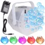 LIGHT4ME BUBBLE LED piccolo e efficiente bubble maker con illuminazione RGB, nero, 25W, serbatoio 0,6L