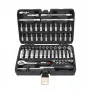 AWTOOLS set di chiavi a bussola 1/4 pollice da 63 pezzi BLACK LINE con cricchetto, inserti e valigetta