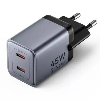 VENTION caricabatterie da parete GaN 90W dual USB-C (45W+45W) - nero