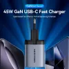 VENTION caricabatterie da parete GaN 90W dual USB-C (45W+45W) - nero