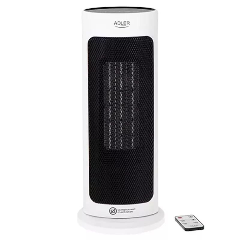Adler AD 7738 termoventilatore in ceramica 2000W con telecomando, bianco