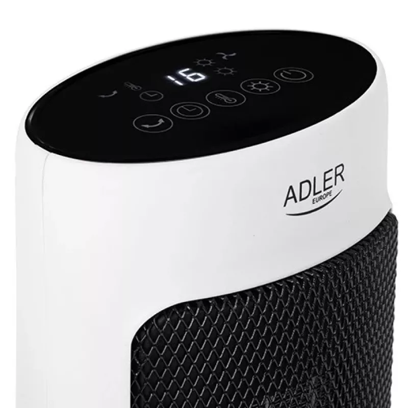 Adler AD 7738 termoventilatore in ceramica 2000W con telecomando, bianco