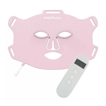 Medivon maschera viso LED Lumi Fit – fototerapia a 7 colori con 192 LED, telecomando wireless, ricaricabile