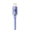 Cavo Baseus Crystal Shine Lightning a USB-A 1,2 m viola, ricarica rapida 2,4 A