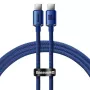 Cavo Baseus USB-C a USB-C Crystal Shine 100W 1,2m blu