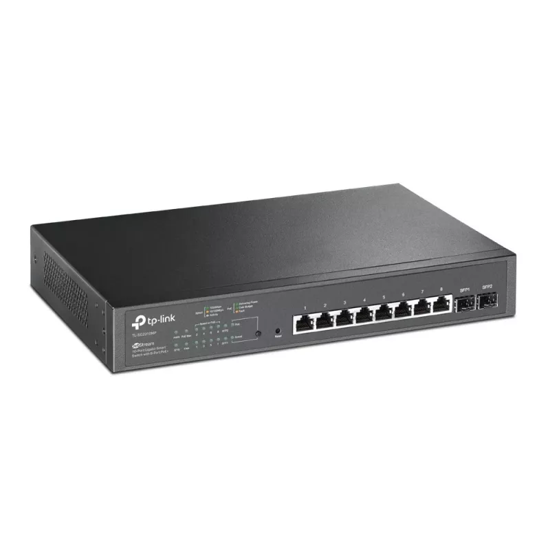 TP-Link JetStream switch Gigabit Smart PoE 10 porte con 8 porte PoE+