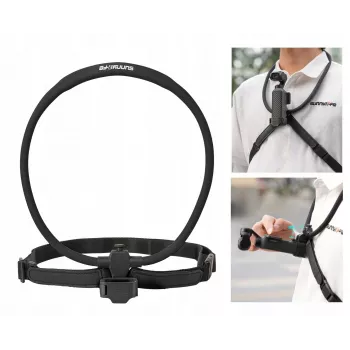 SUNNYLIFE supporto flessibile per collo per DJI Osmo Pocket 3/4, action cam POV, nero