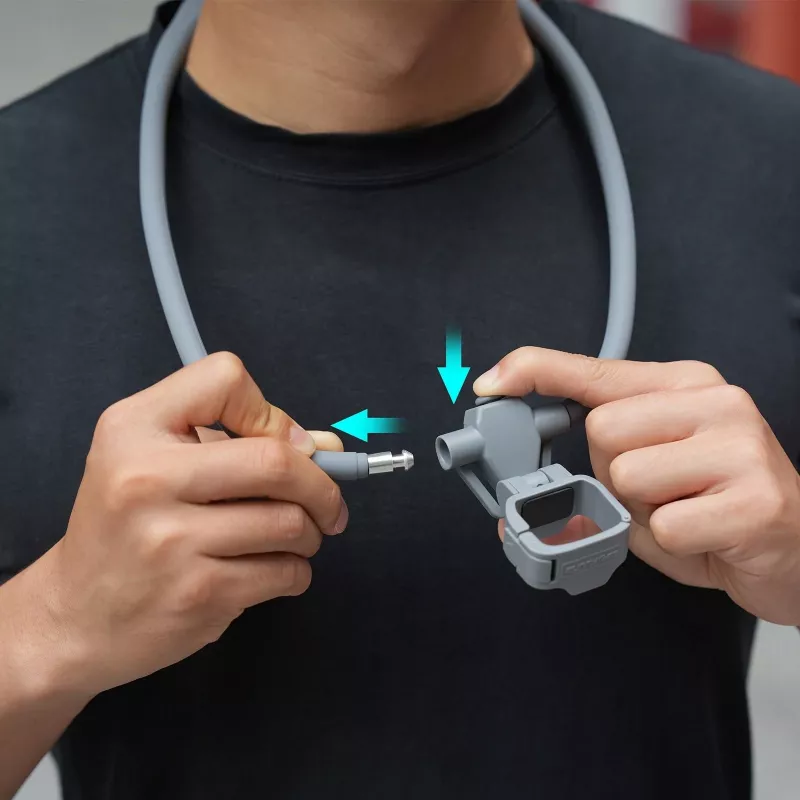 SUNNYLIFE supporto flessibile per collo per DJI Osmo Pocket 3/4, action cam POV, nero