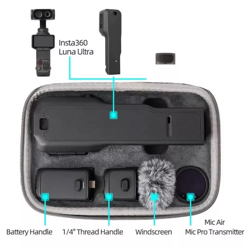 Sunnylife custodia rigida in EVA per Insta360 Luna Ultra / LU-B262-GY