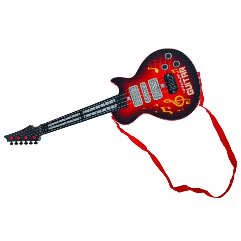 LEAN TOYS Chitarra elettrica Star Strings diodi colorati rosso