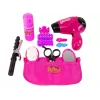 LEAN TOYS Set parrucchiere bellezza asciugacapelli arricciacapelli rosa 15 pezzi set di ruolo per bambini dai 3 anni
