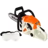 LEAN TOYS Motosega con catena mobile + occhiali protettivi, aspetto e suoni realistici