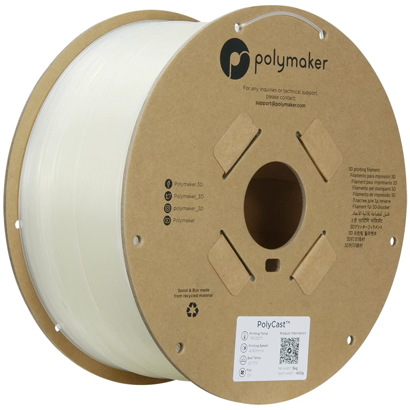 Polymaker PolyCast PVB Filamento per stampante 3D, 1,75 mm, 3 kg, Natural