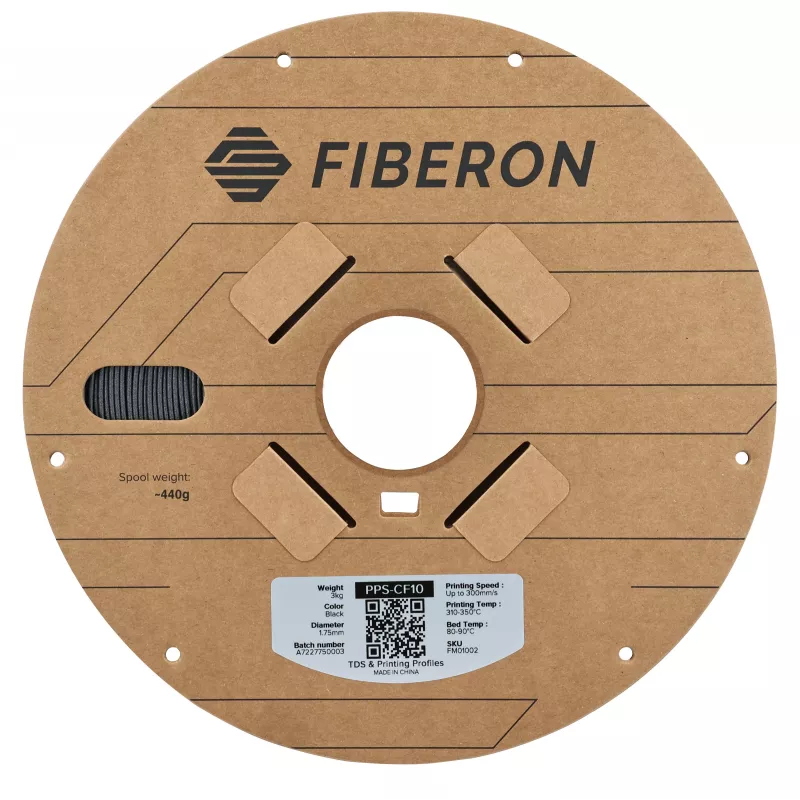 Polymaker Fiberon PPS-CF10 Filamento per stampante 3D, 1,75 mm, 3 kg, nero