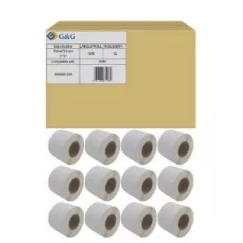 G&G Zebra 800283-205 Etichette a trasferimento termico 76x51mm perforate, 1370 etichette/rotolo, 12 rotoli/scatola (16440 etichette)