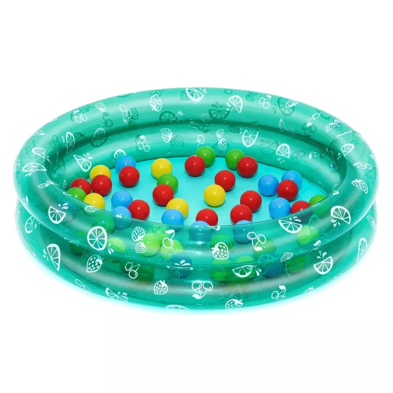 Bestway 51141 piscina da giardino gonfiabile con 50 palline, trasparente con pois, 91 cm