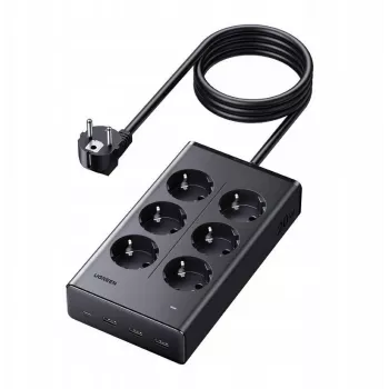 UGREEN S622 Ciabatta multipresa, 6x AC + 3x USB + USB-C, GaN, 1,5 m, Nero (75141)