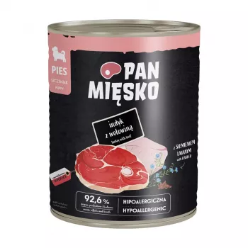 PAN MIĘSKO cibo per cuccioli tacchino con manzo, umido 800g – alimento completo ed equilibrato, senza cereali, in scatola per cuccioli di tutte le razze