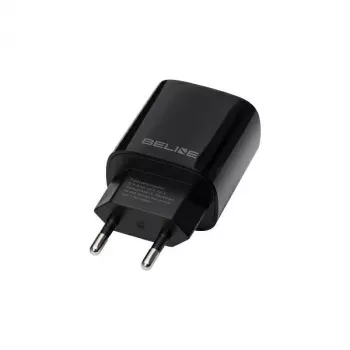 Beline caricabatterie da parete GaN 30W USB-C PD + USB-A QC nero (solo alimentatore)