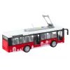 LEAN TOYS Filobus bus 1:16 luci suoni propulsione bianco e rosso
