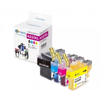 G&G 20588 Set di cartucce d'inchiostro, sostituisce Brother LC422XLVAL, confezione da 4
