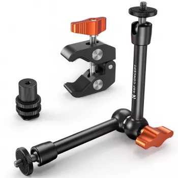 KF Magic Arm Super Clamp set di supporti con filettatura da 1/4 di pollice e 3/8 di pollice, ganasce di serraggio 15-55 mm, slitta a freddo ISO