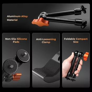 KF Magic Arm Super Clamp set di supporti con filettatura da 1/4 di pollice e 3/8 di pollice, ganasce di serraggio 15-55 mm, slitta a freddo ISO