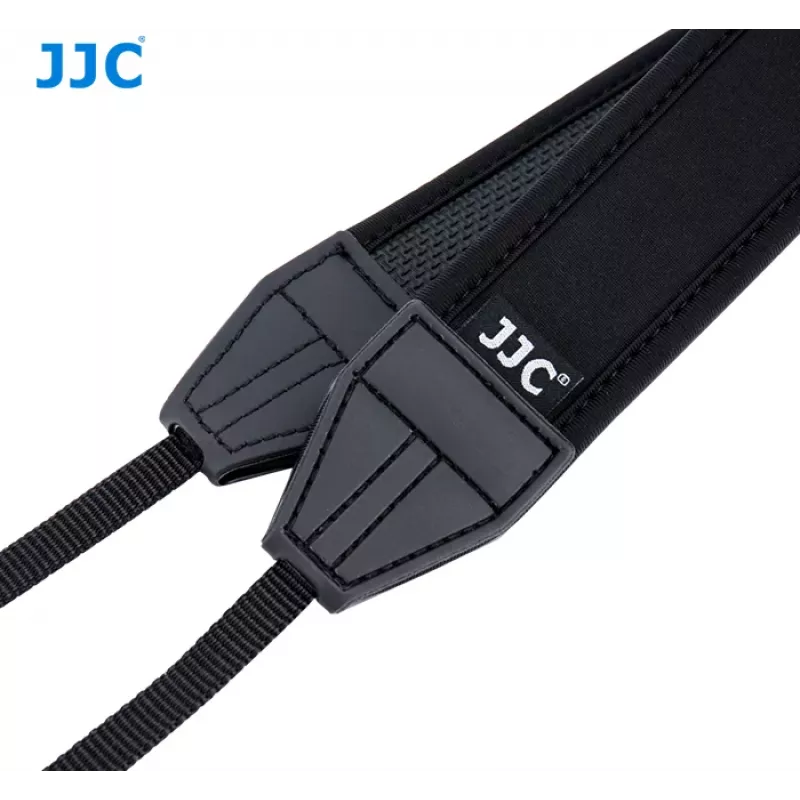 JJC cinghia a tracolla in neoprene per fotocamera, regolabile, nero