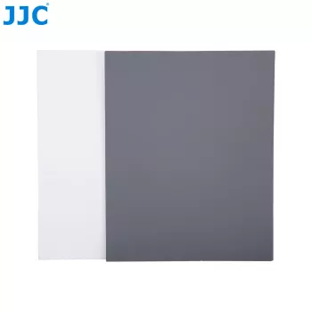 JJC GC Series set 2-in-1 di carte di calibrazione fotografica – cartoncino grigio 18% e carta per bilanciamento del bianco, 20 x 25 cm, plastica resistente, con cinturino