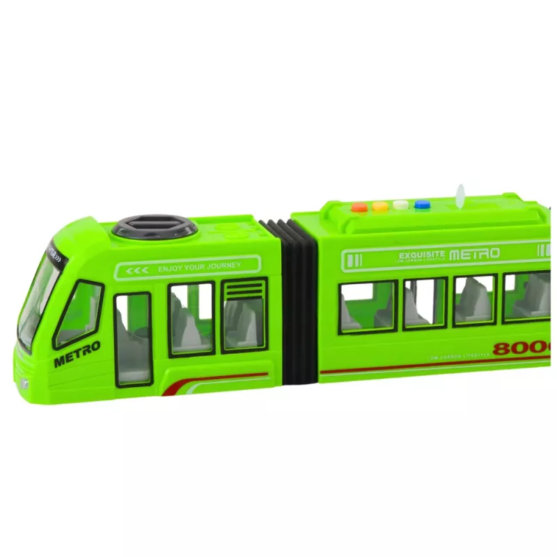 LEAN TOYS tram City Metro con porte, luce e suoni, verde 1:16