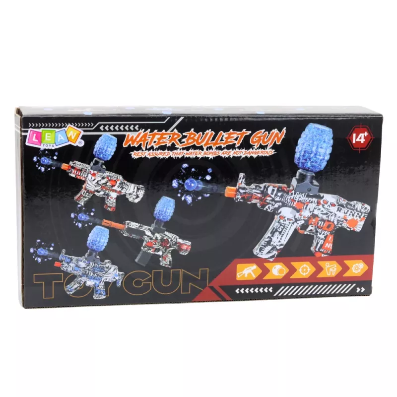LEAN TOYS blaster per palline gel elettrico graffiti bianco blu
