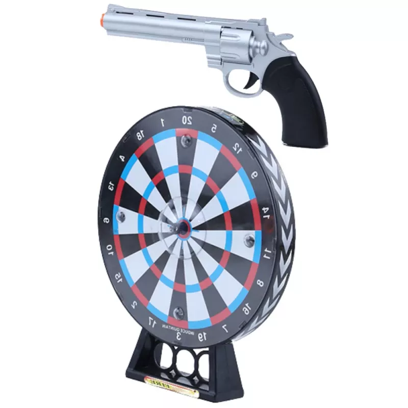LEAN TOYS set pistole revolver laser con gioco di tiro al bersaglio, luci e suoni