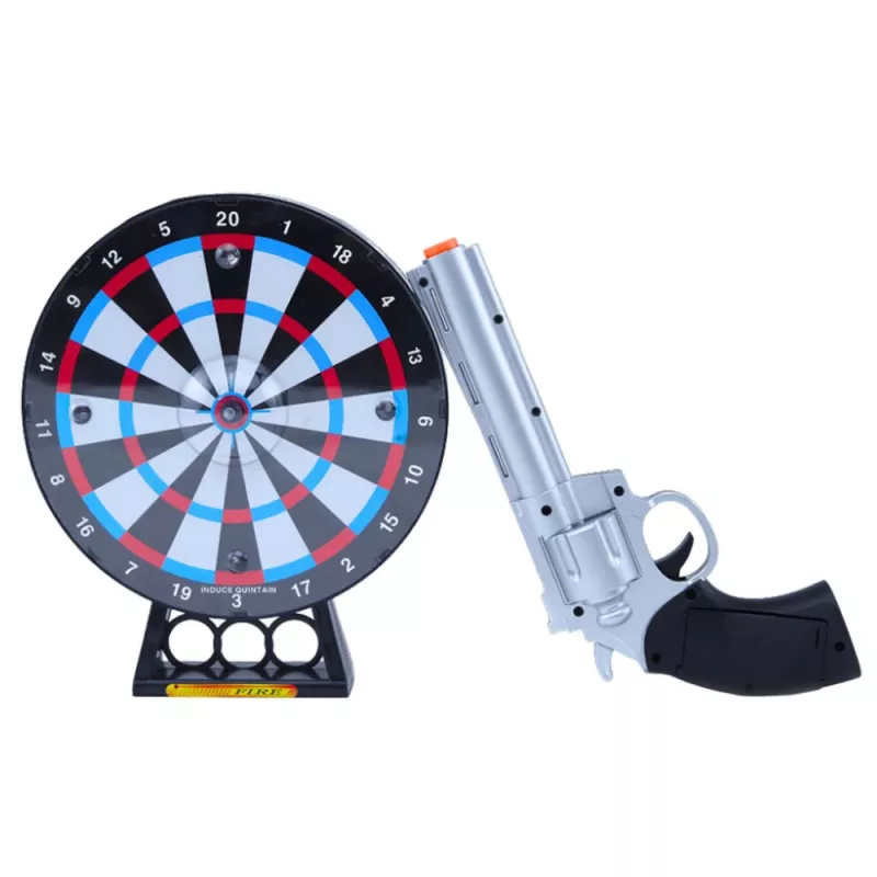 LEAN TOYS set pistole revolver laser con gioco di tiro al bersaglio, luci e suoni
