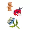 LEAN TOYS mattoncini composizione floreale con coccinelle in una cupola 596 pezzi