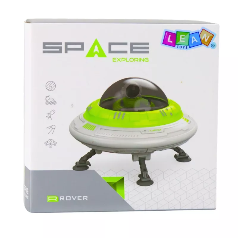 LEAN TOYS astronave UFO con figura astronauta, luci e suoni, verde