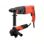 YATO set combinato martello perforatore SDS+ 900W e smerigliatrice angolare 125mm 750W