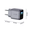 TECH-PROTECT POWERVISION NC45W-GAN caricabatterie da parete 1 porta PD 45W grigio scuro
