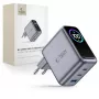 TECH-PROTECT PowerVision NC100W GaN caricabatterie da parete 100W 3 porte USB-C PD e USB-A QC3.0 - grigio scuro