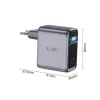 TECH-PROTECT PowerVision NC100W GaN caricabatterie da parete 100W 3 porte USB-C PD e USB-A QC3.0 - grigio scuro
