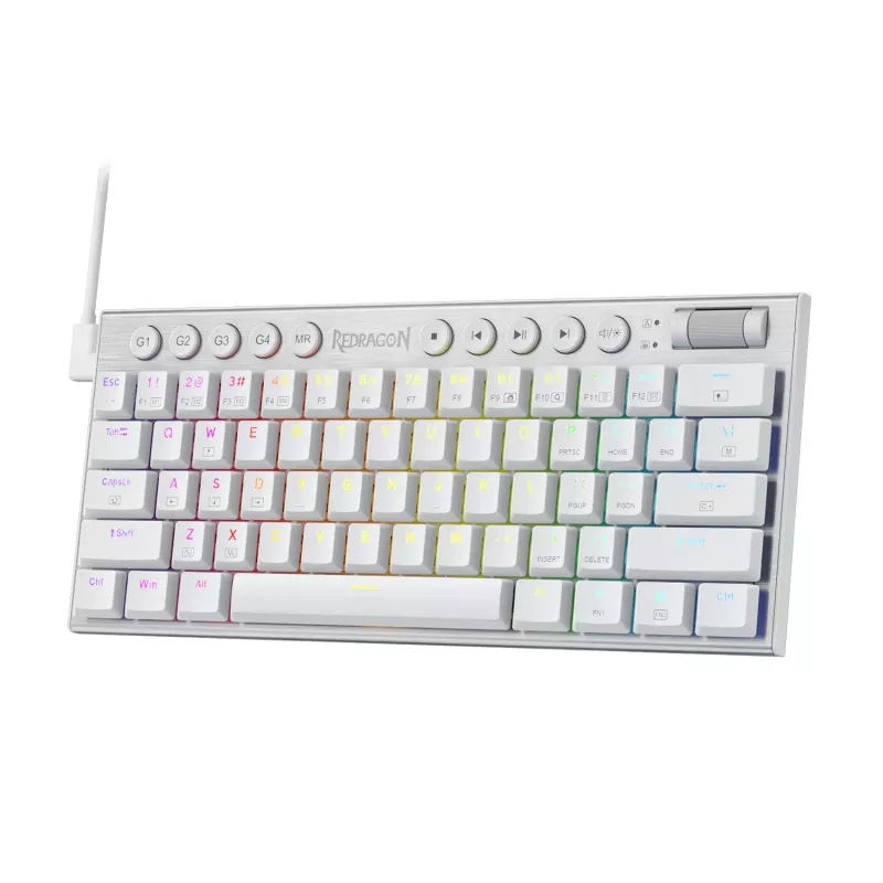 Redragon K632 HORUS Mini tastiera da gaming 60% RGB con filo - bianco