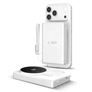 TECH-PROTECT PB40 LIFEMAG power bank MagSafe 10000mAh 25W Qi2.2 bianco/argento