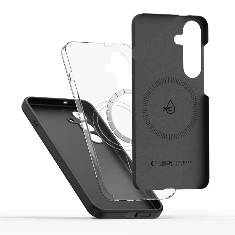 Tech-Protect Liquid Silicone custodia MagSafe per Samsung Galaxy S25 Edge, nero